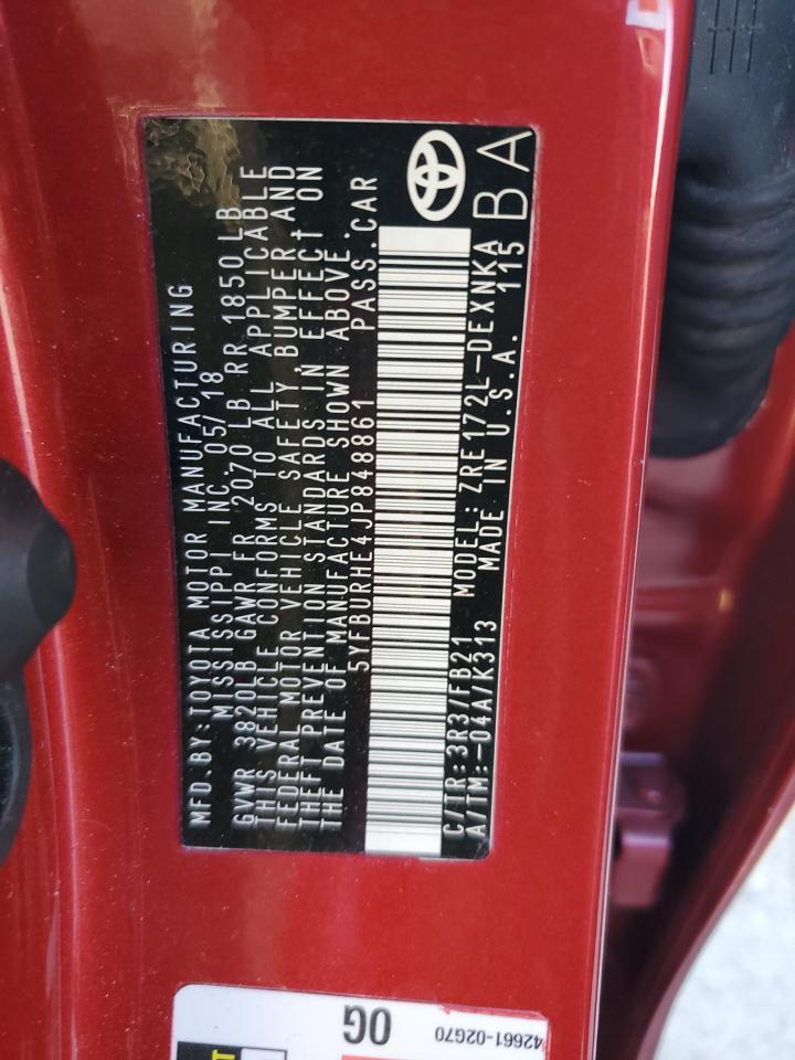 2018 TOYOTA COROLLA