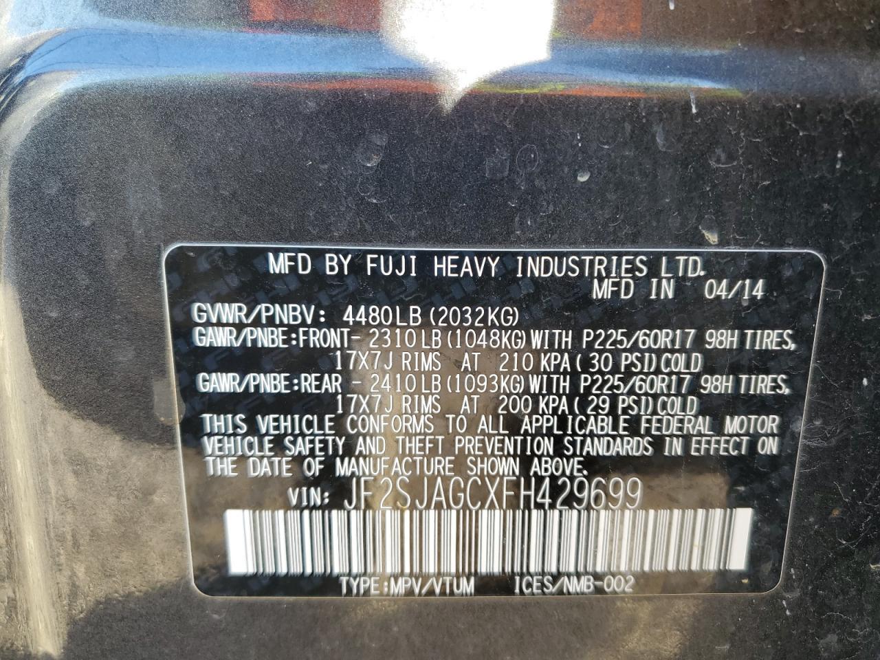 2015 SUBARU FORESTER