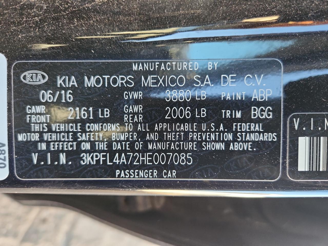 2017 KIA FORTE