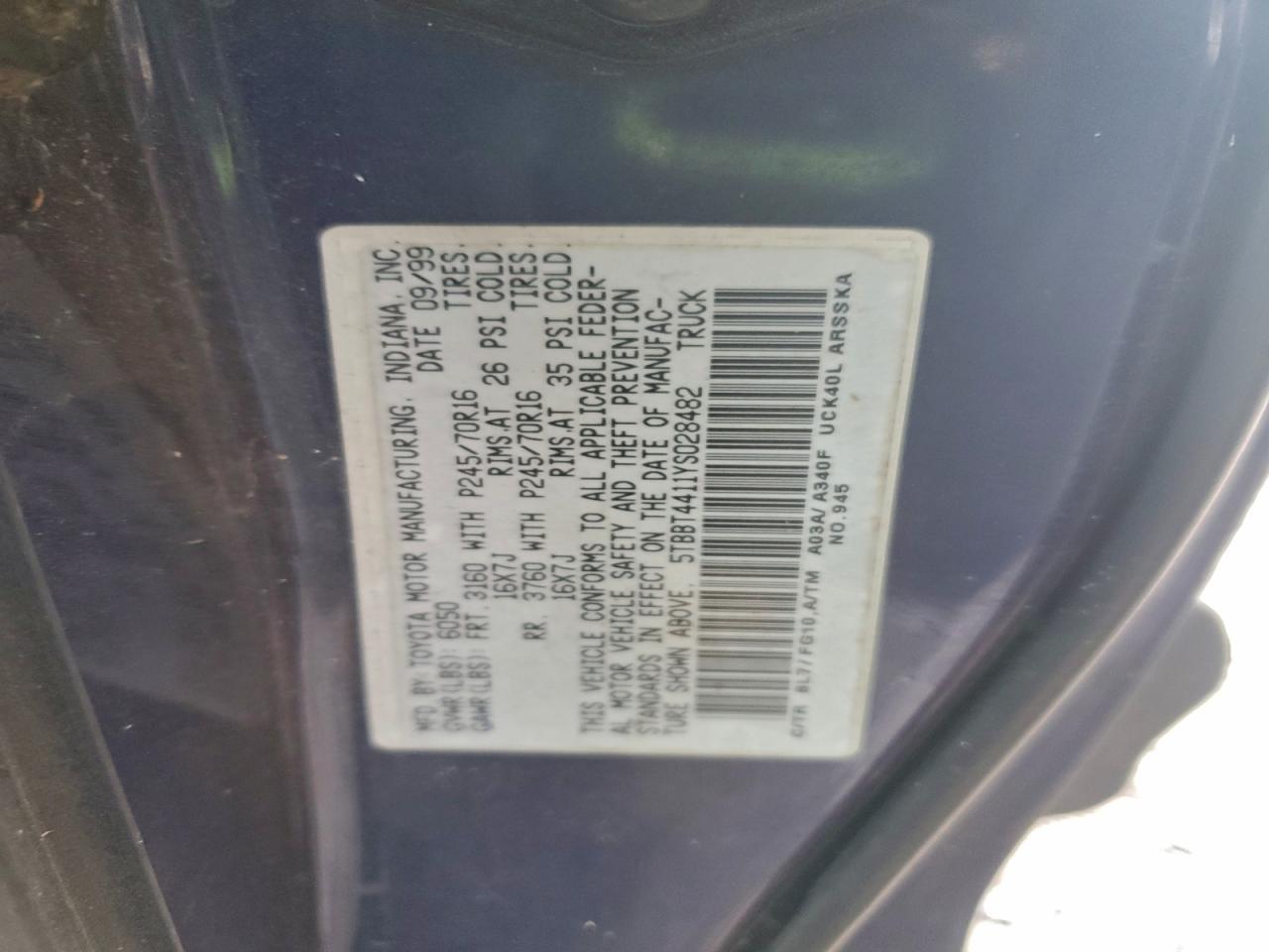 2000 TOYOTA TUNDRA