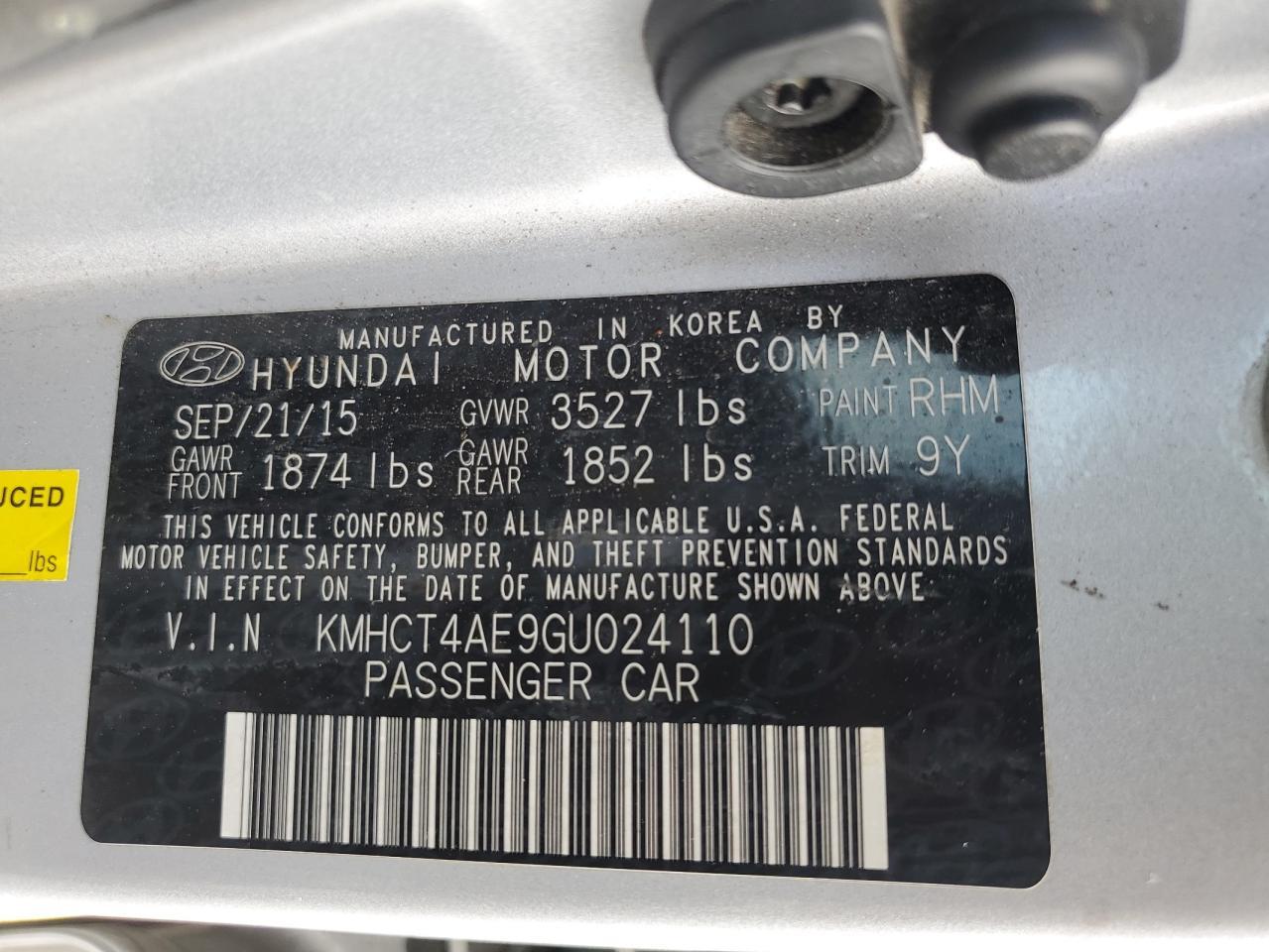 2016 HYUNDAI ACCENT