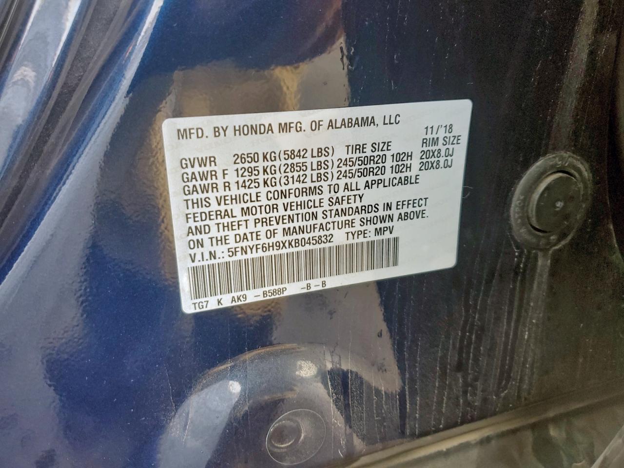 2019 HONDA PILOT