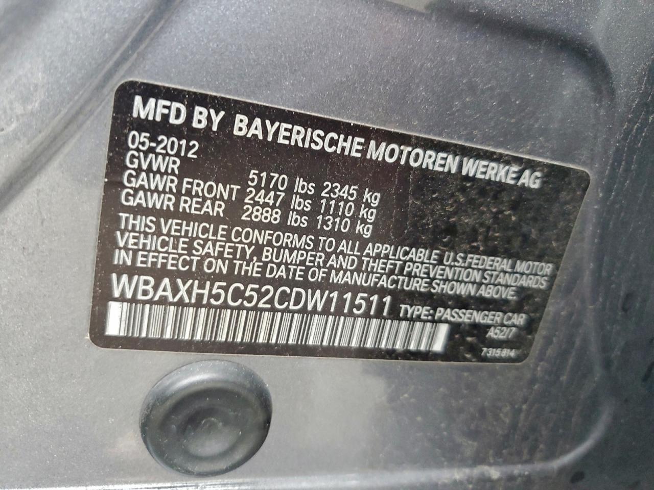 2012 BMW 5 series
