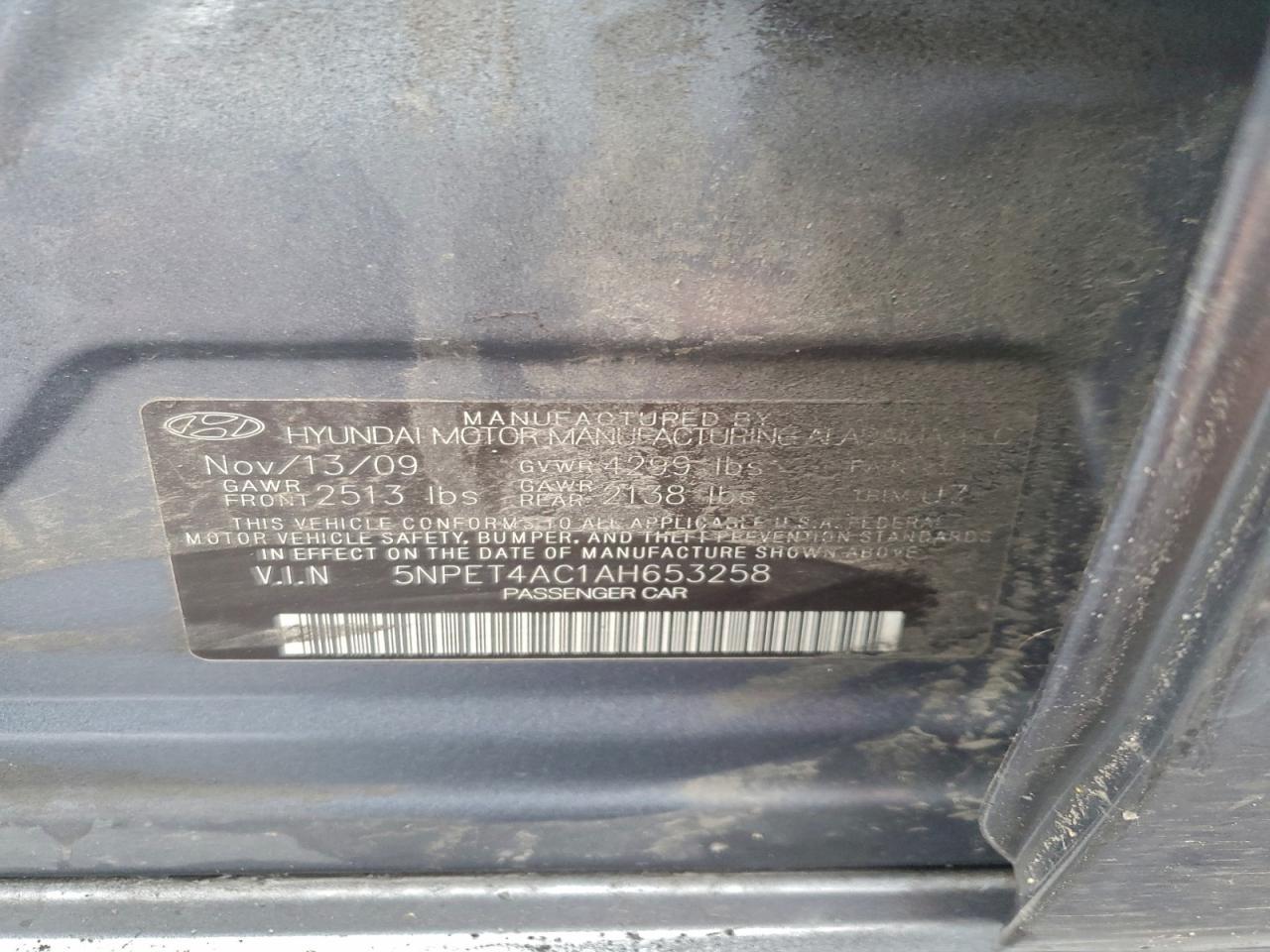 2010 HYUNDAI SONATA