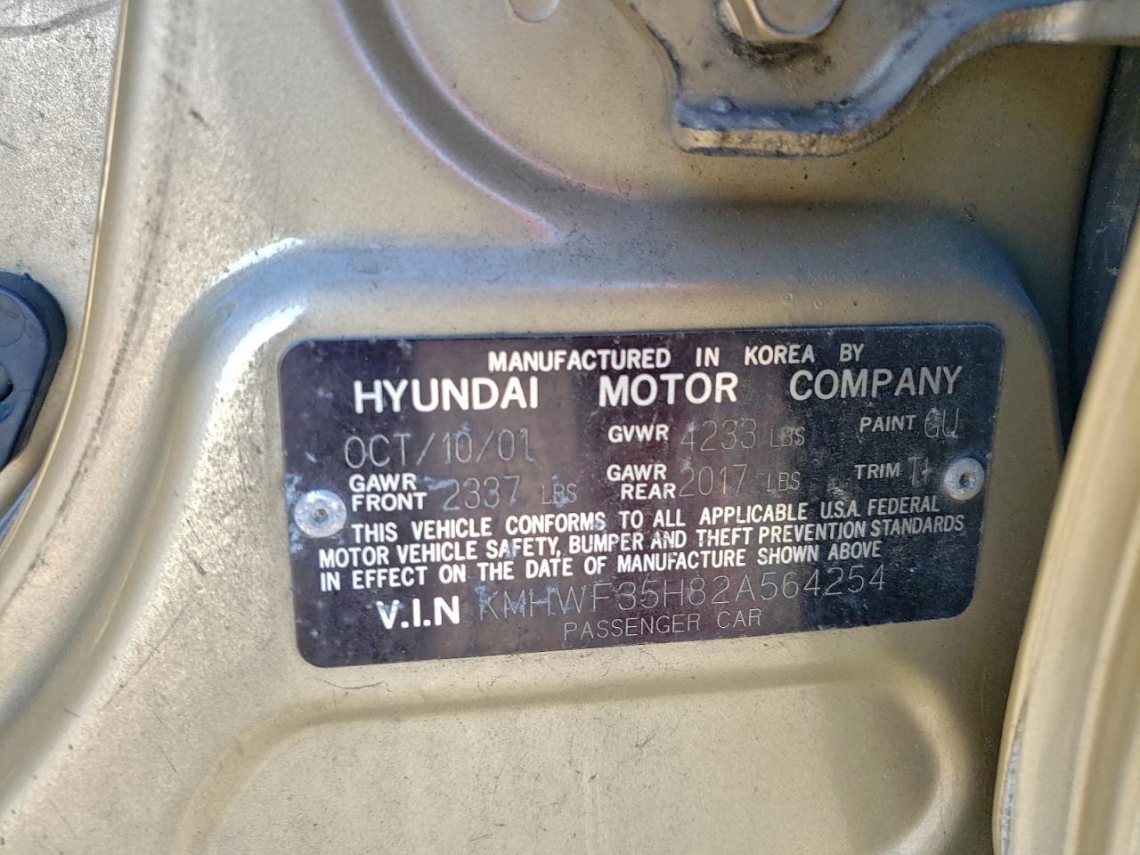 2002 HYUNDAI SONATA