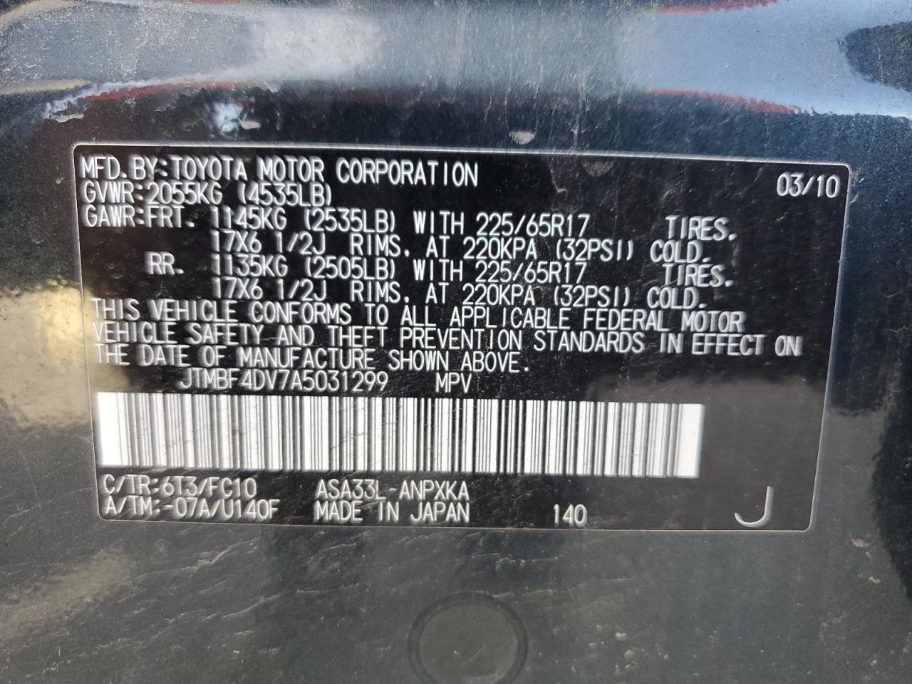 2010 TOYOTA RAV4