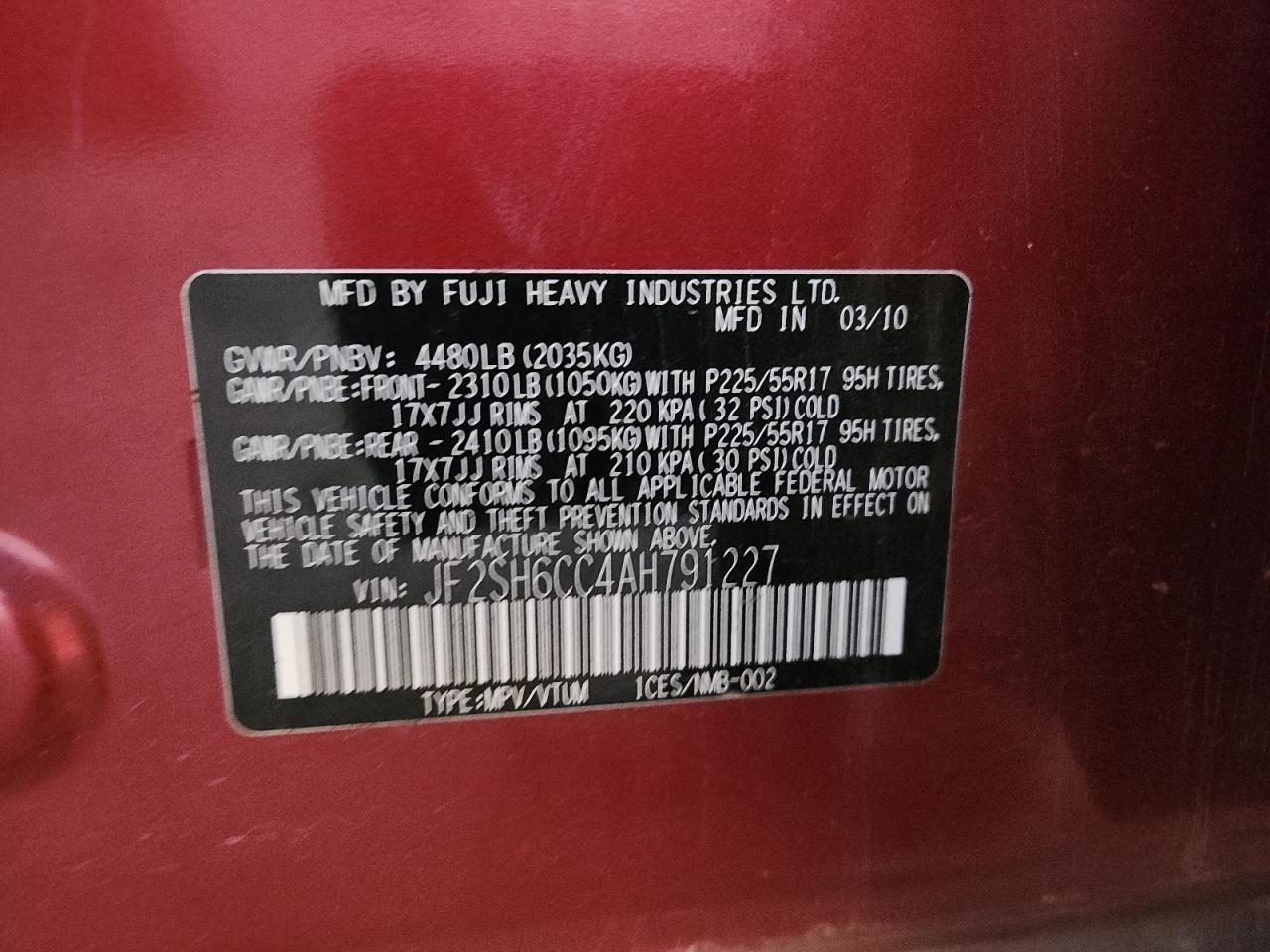 2010 SUBARU FORESTER