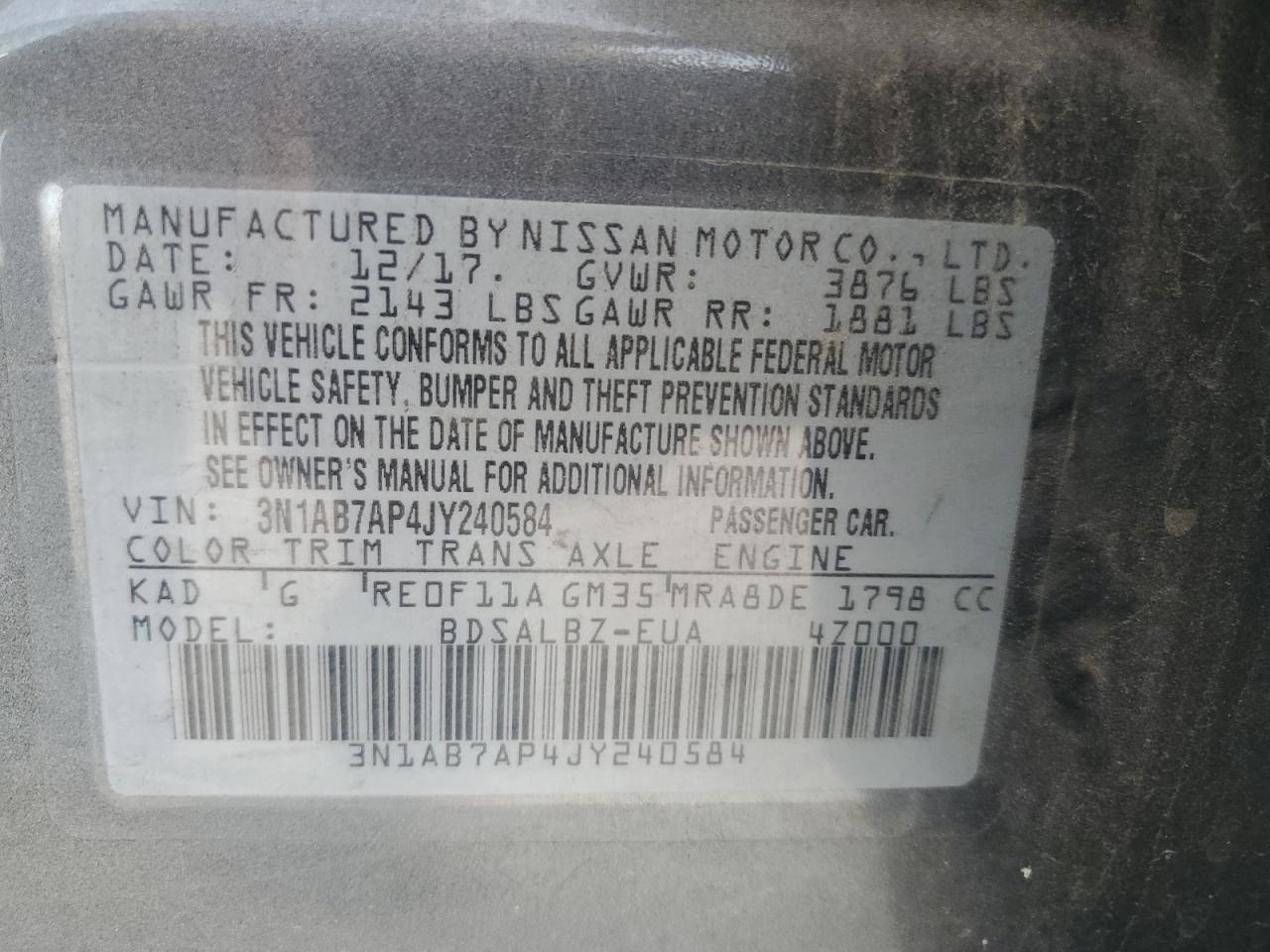 2018 NISSAN SENTRA