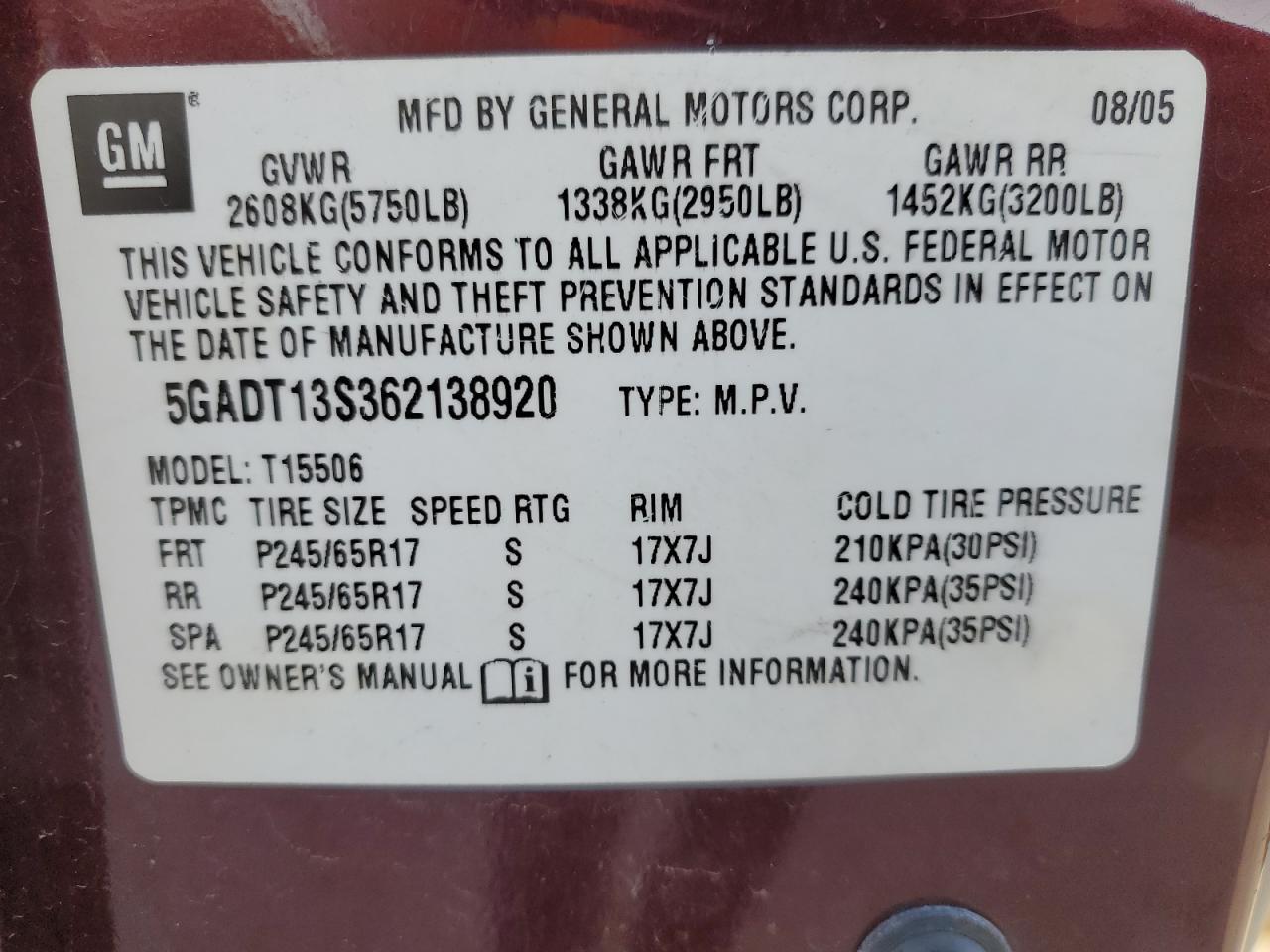 2006 BUICK Rainier