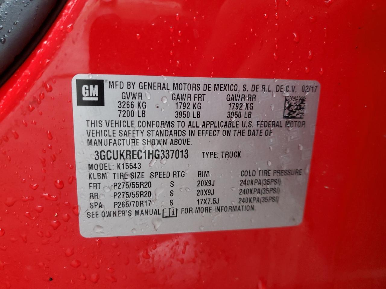 2017 CHEVROLET SILVERADO 1500