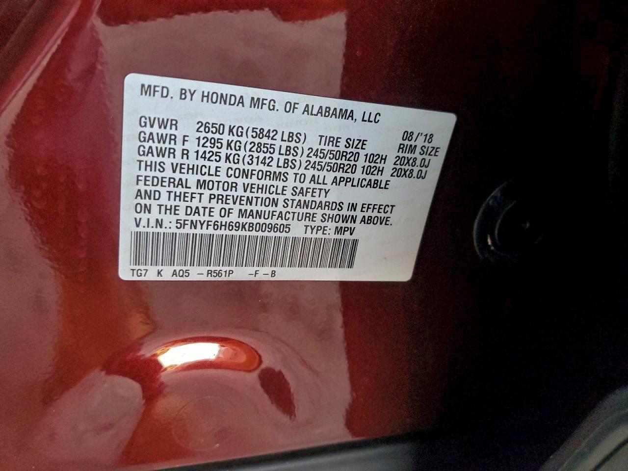 2019 HONDA PILOT