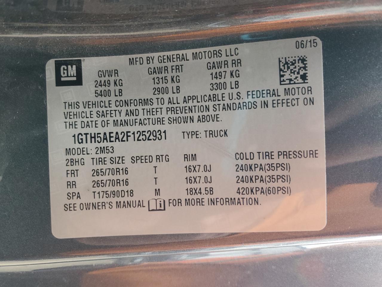 2015 GMC CANYON