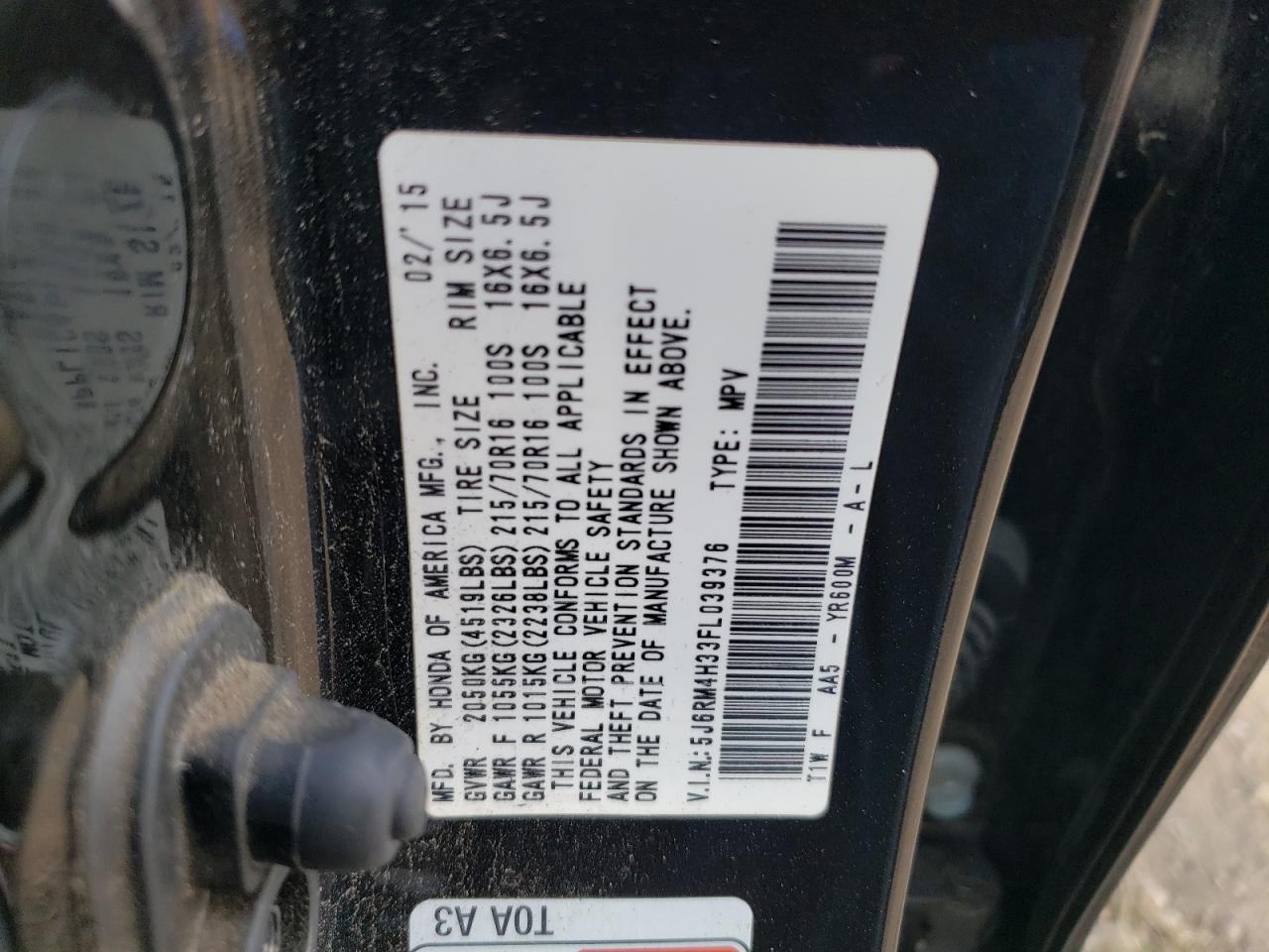 2015 HONDA CR-V