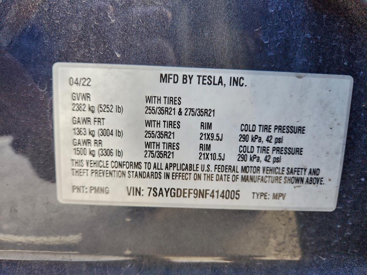 2022 TESLA MODEL Y