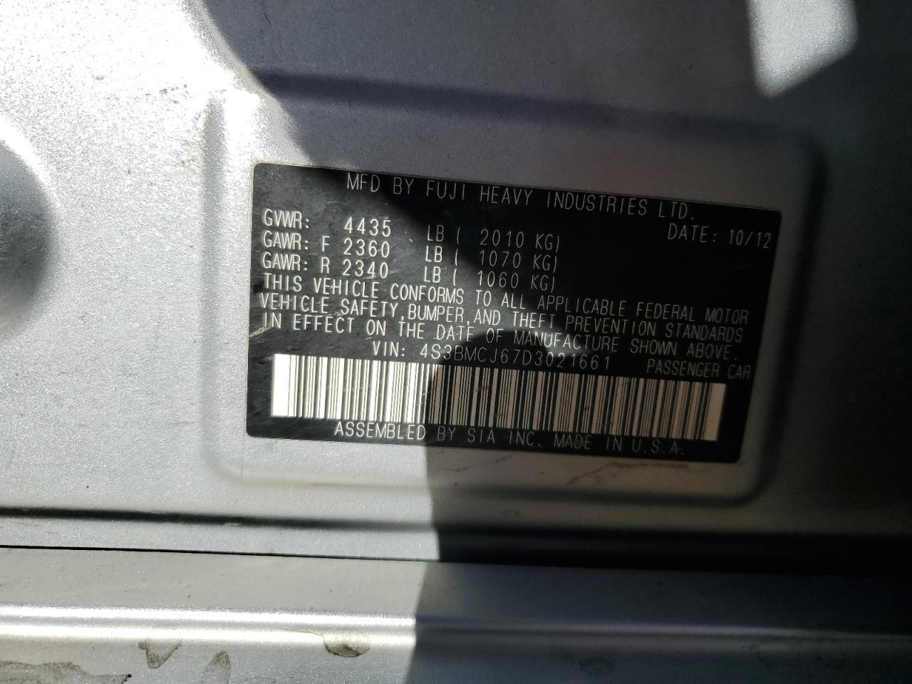 2013 SUBARU Legacy