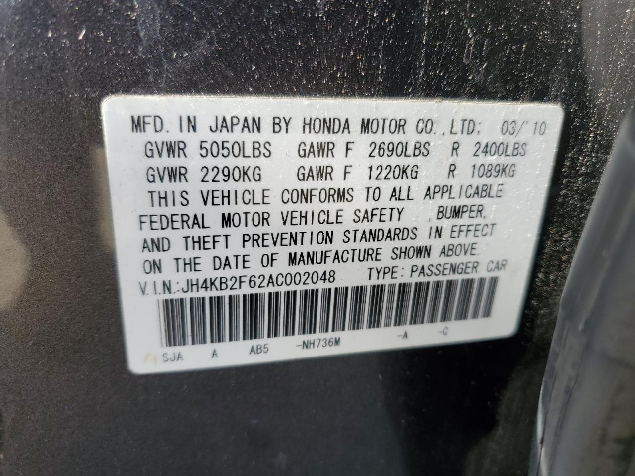 2010 ACURA RL