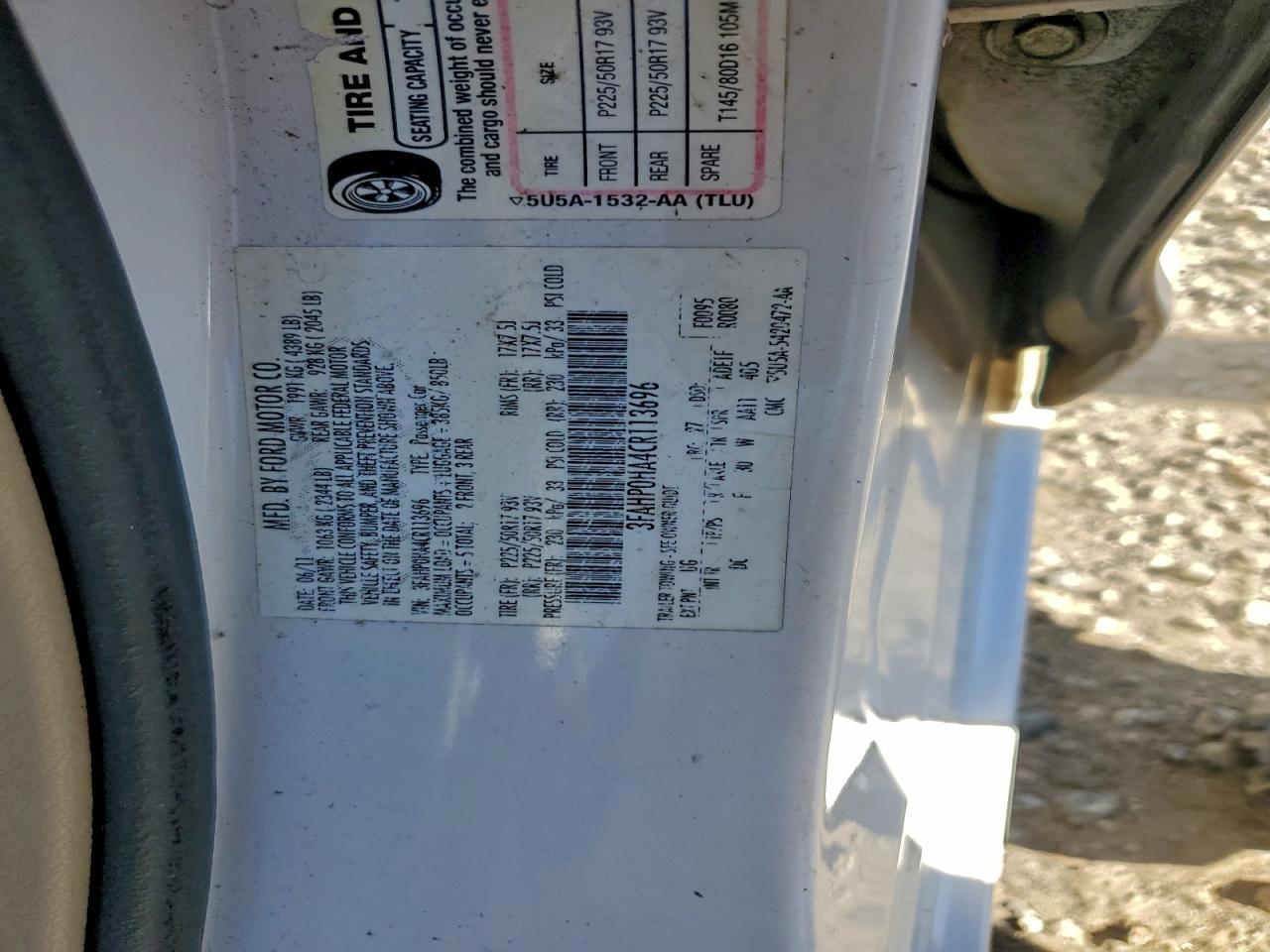 2012 FORD FUSION