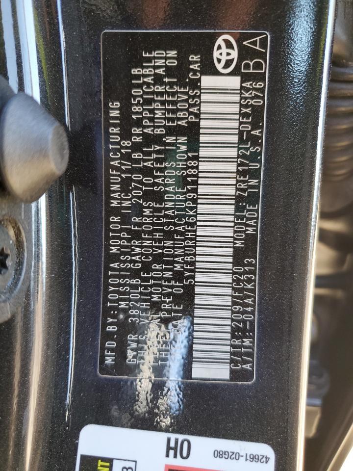 2019 TOYOTA COROLLA