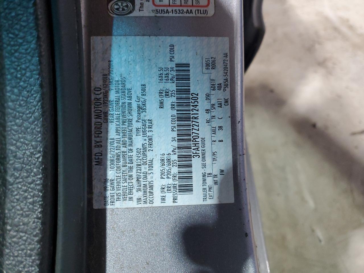 2007 FORD FUSION