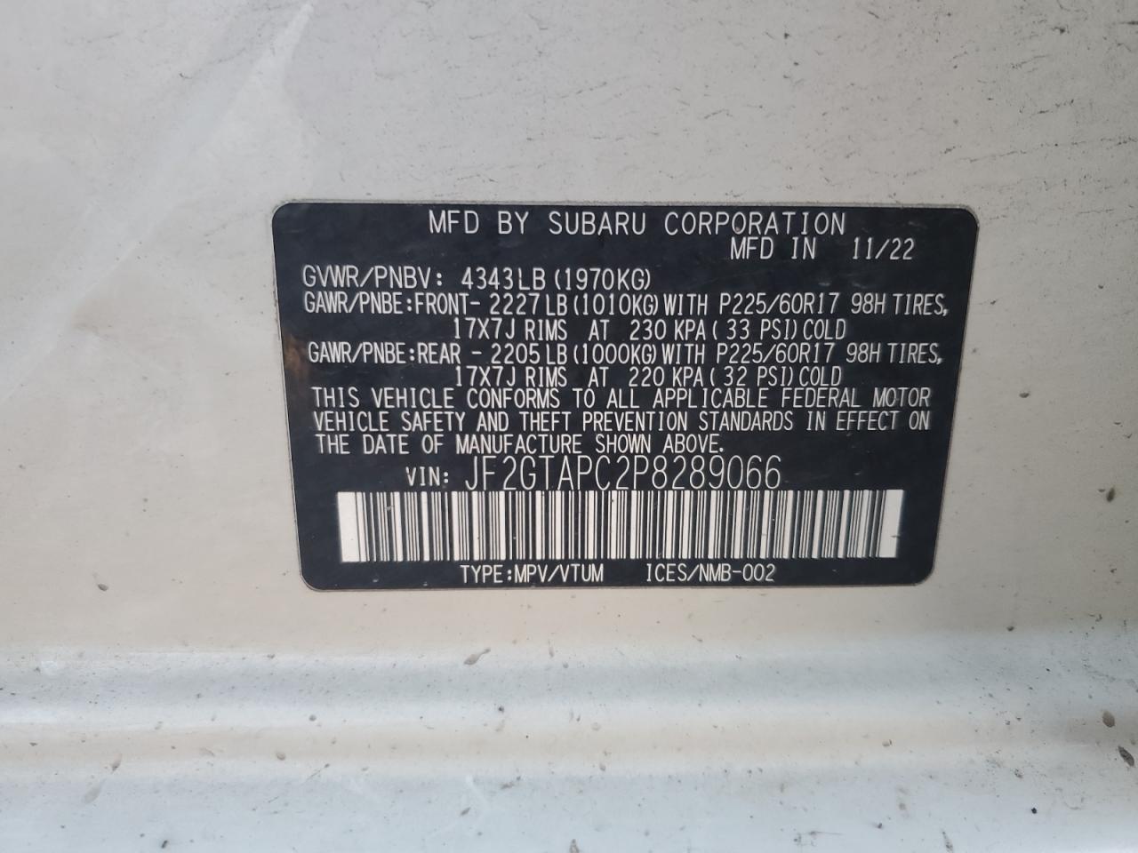 2023 SUBARU Crosstrek