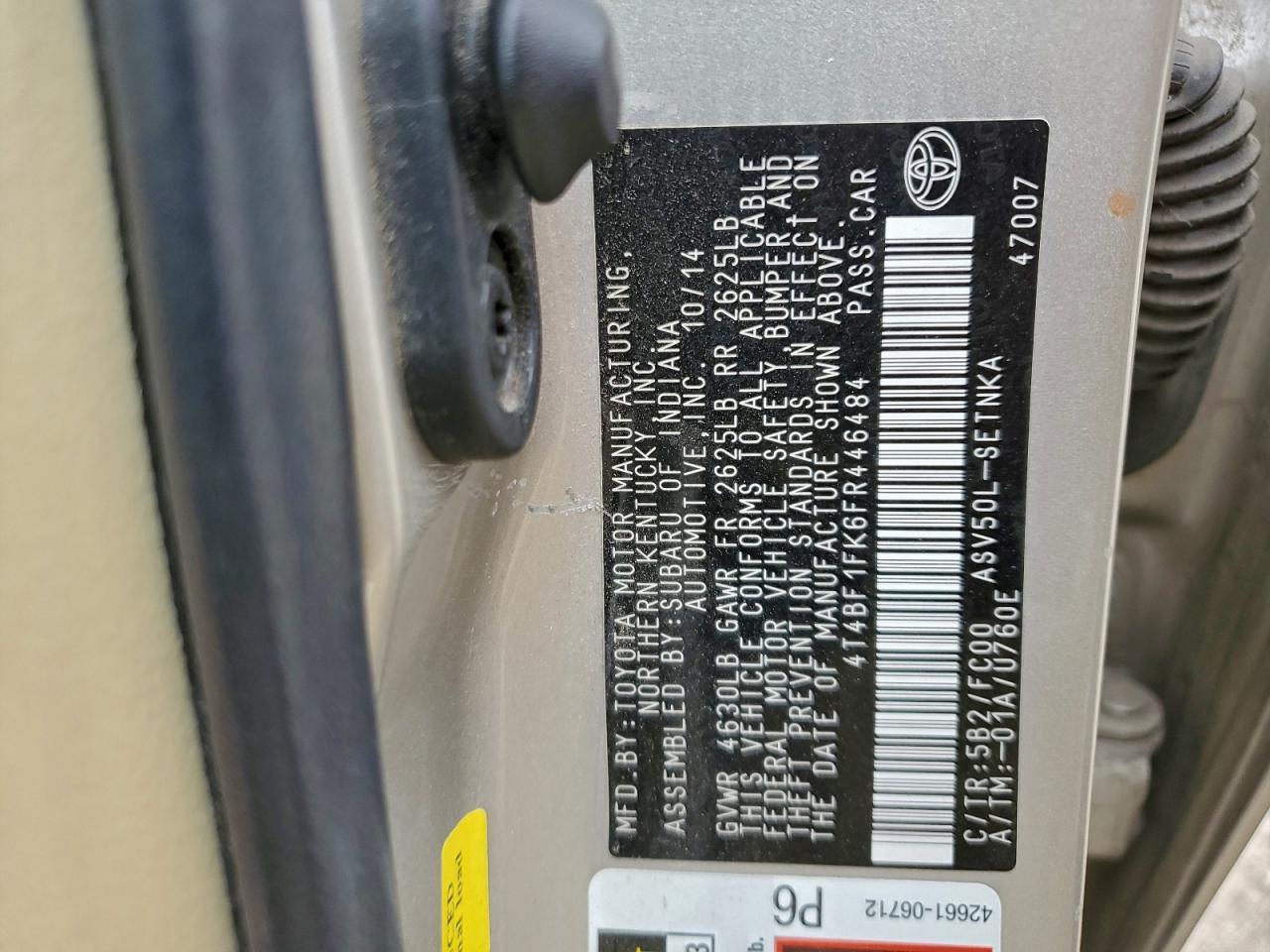 2015 TOYOTA CAMRY