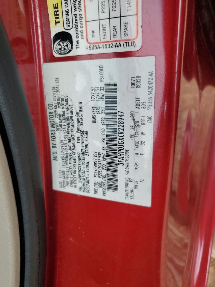 2012 FORD FUSION