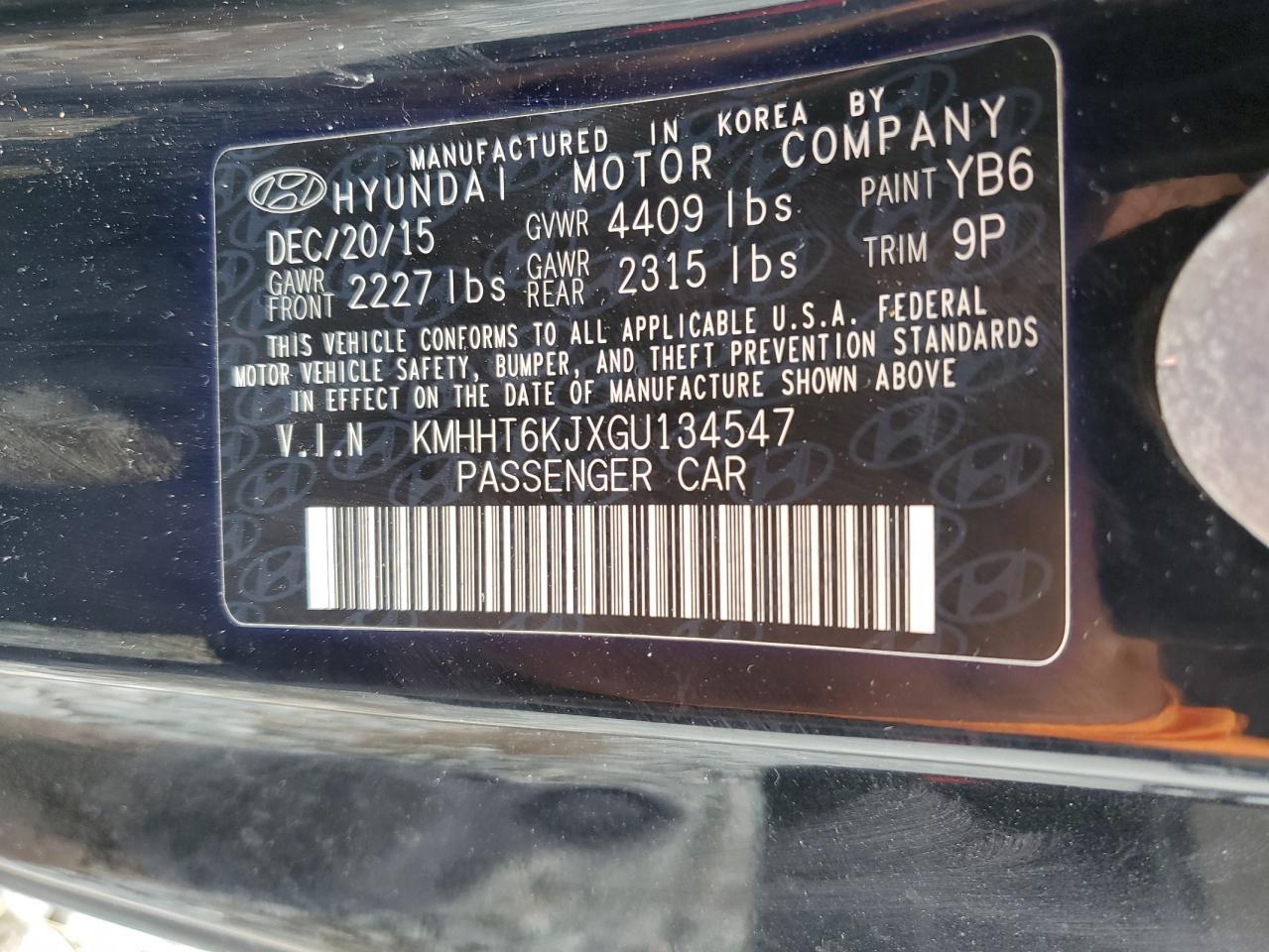 2016 HYUNDAI GENESIS