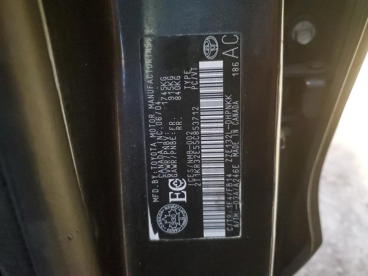 2005 TOYOTA COROLLA