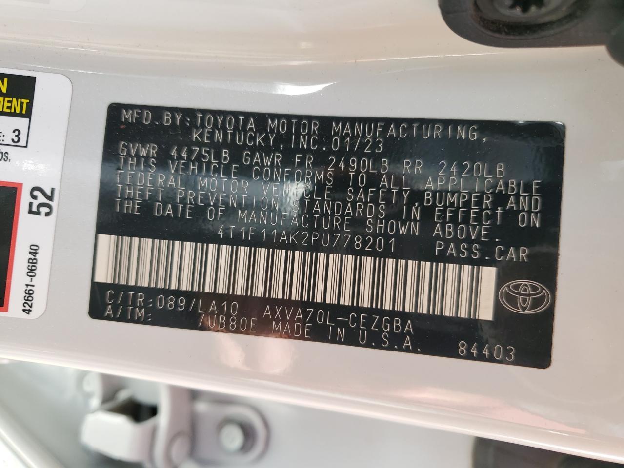 2023 TOYOTA CAMRY