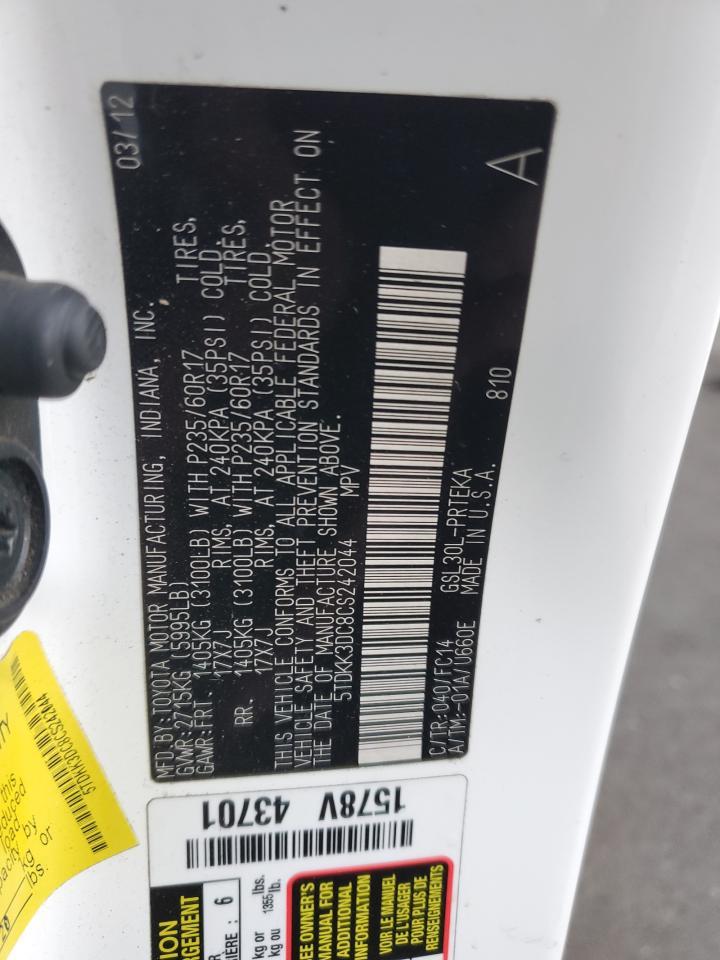 2012 TOYOTA SIENNA