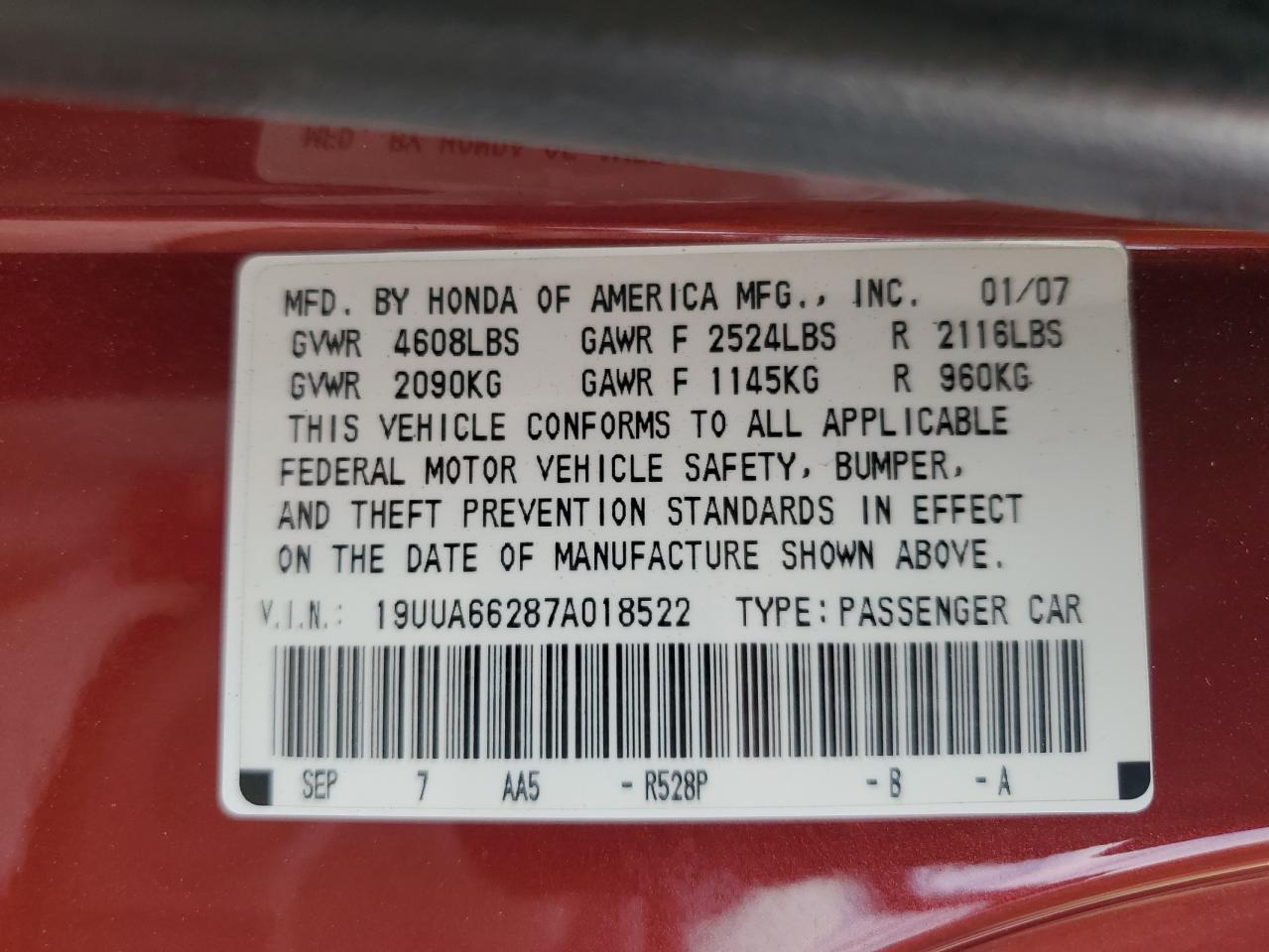 2007 ACURA TL