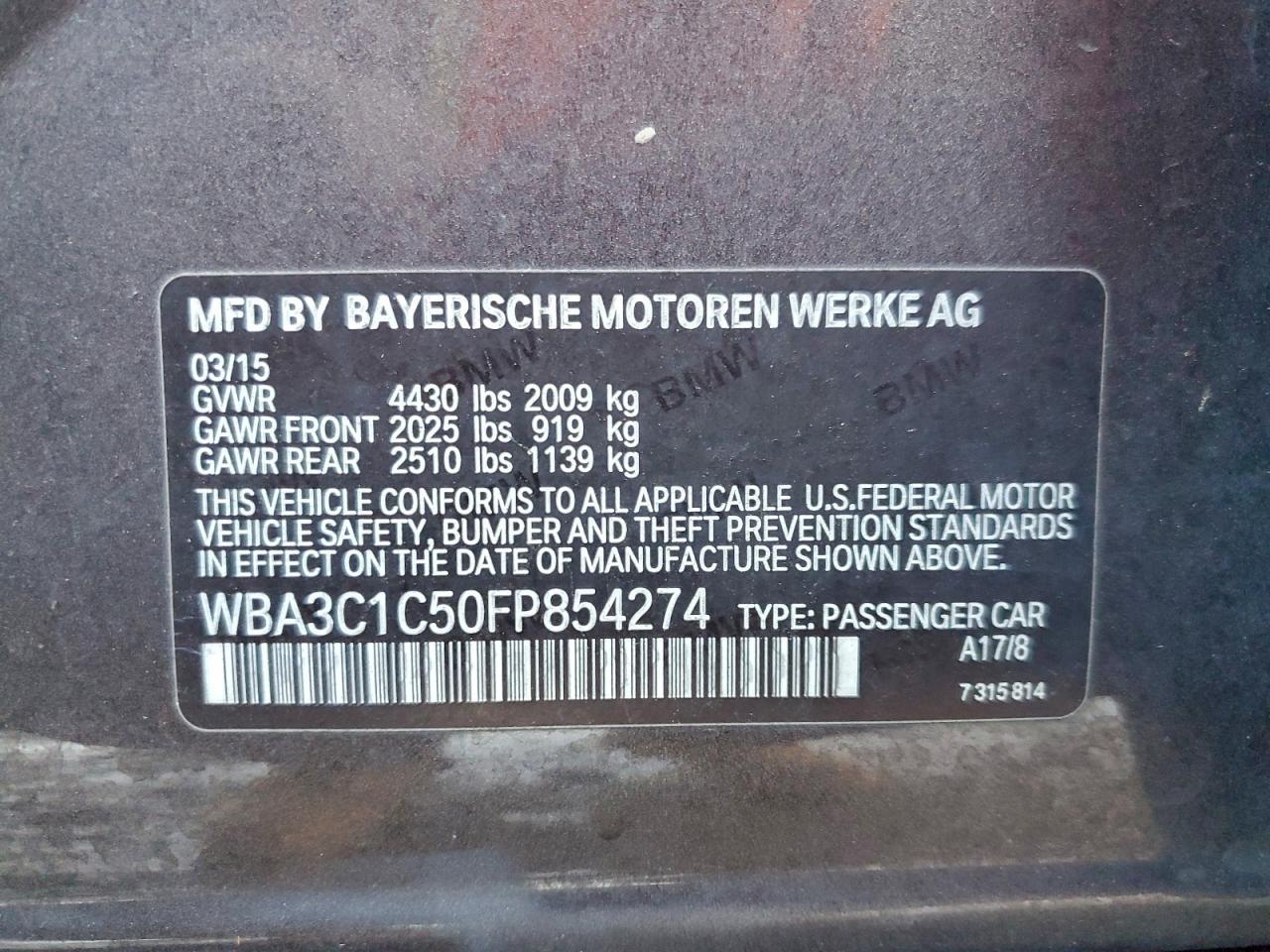 2015 BMW 3 SERIES