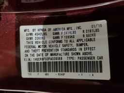 2015 HONDA ACCORD