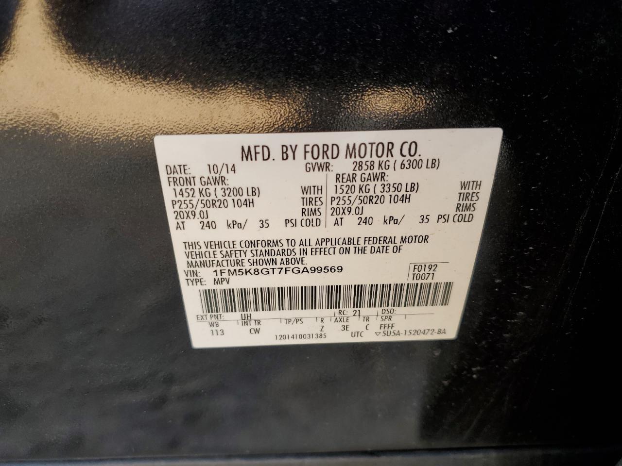 2015 FORD Explorer Sport Trac