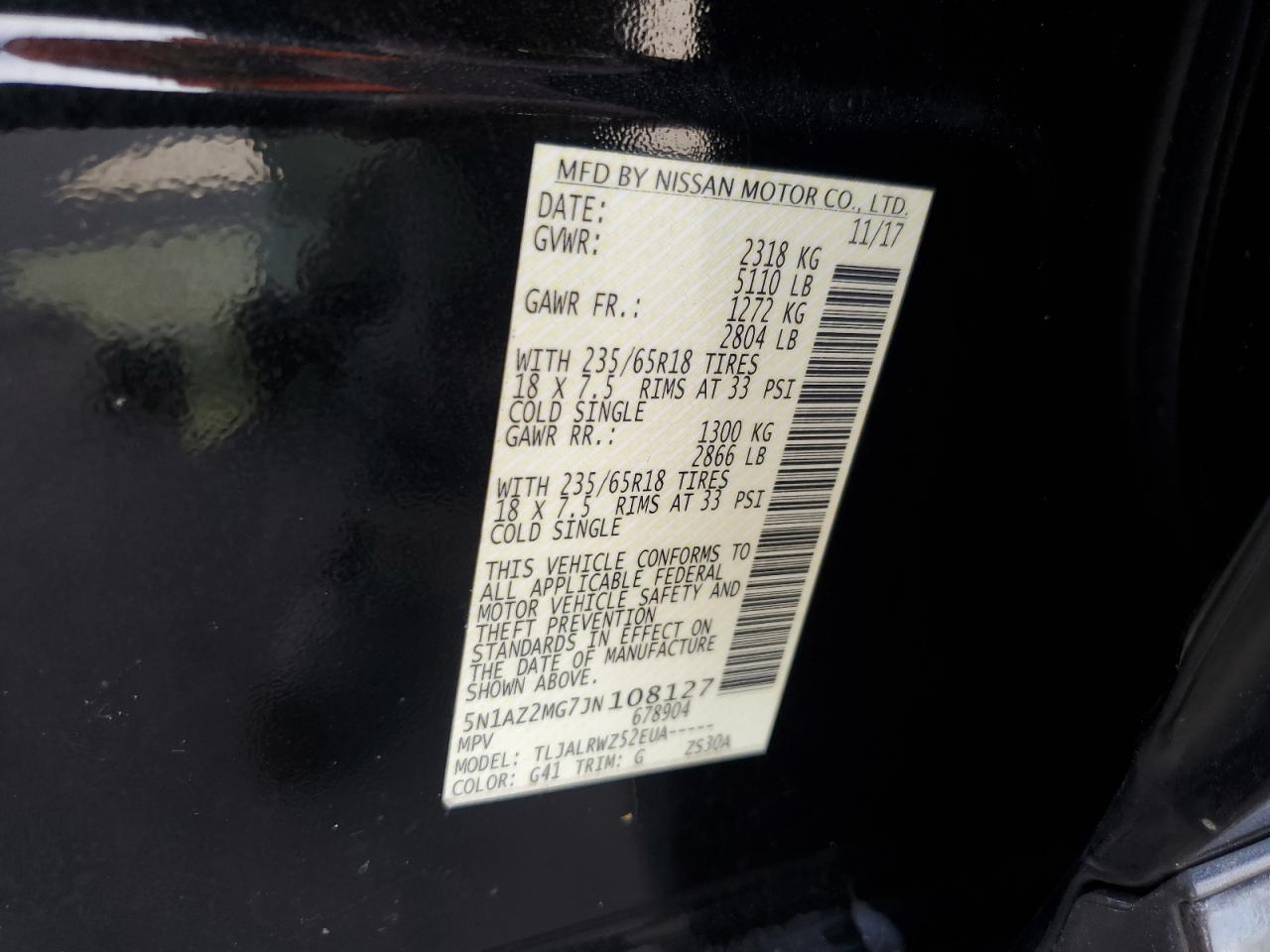 2018 NISSAN MURANO