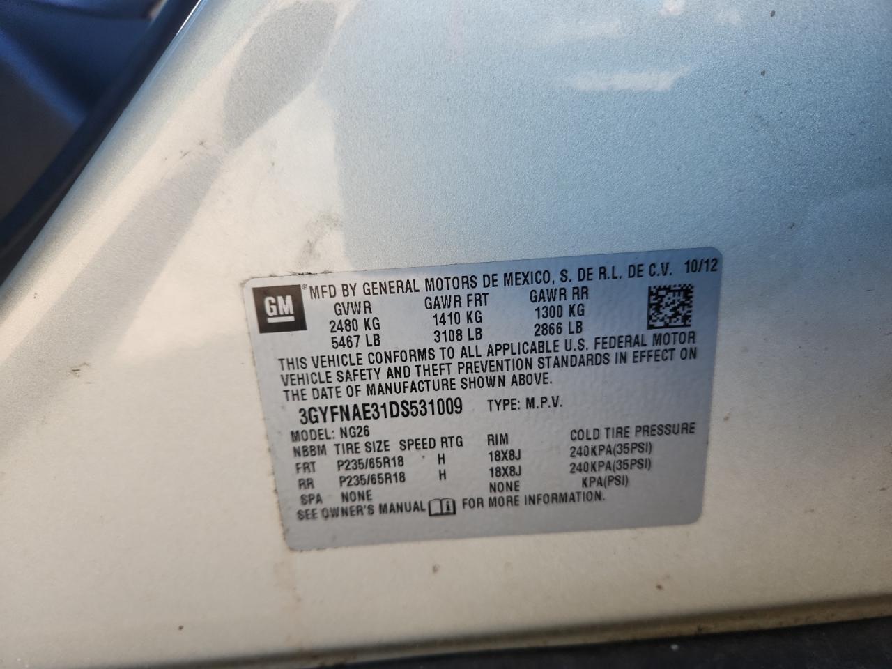 2013 CADILLAC SRX