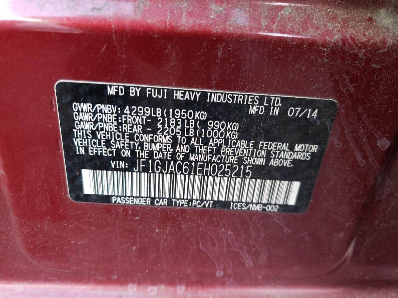 2014 SUBARU IMPREZA