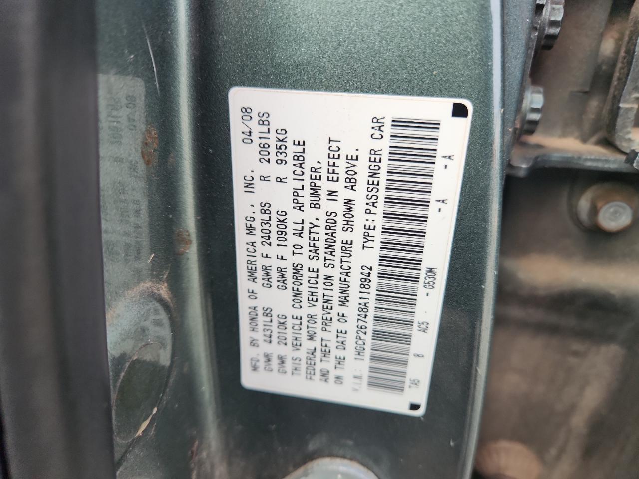 2008 HONDA ACCORD