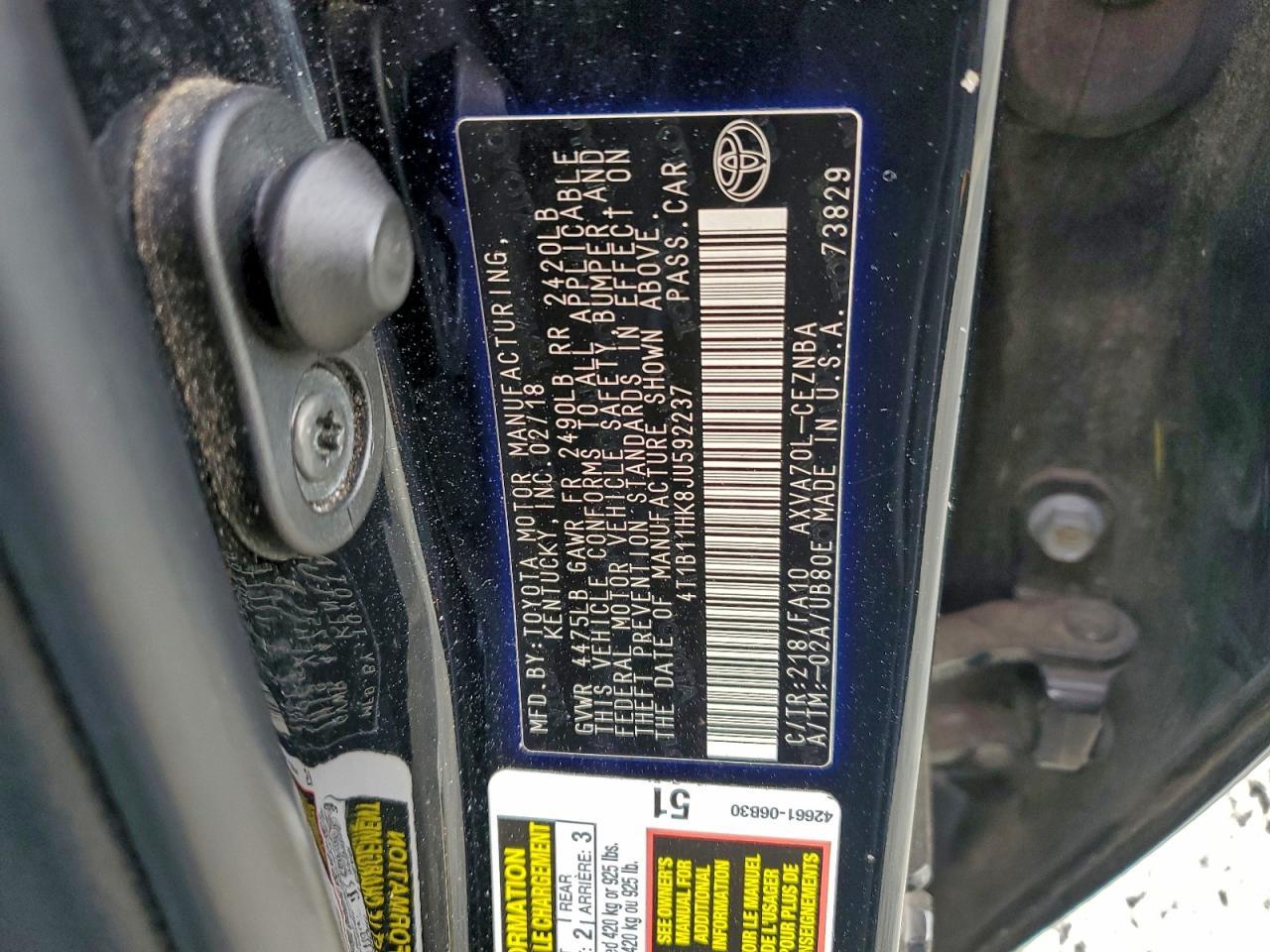 2018 TOYOTA CAMRY