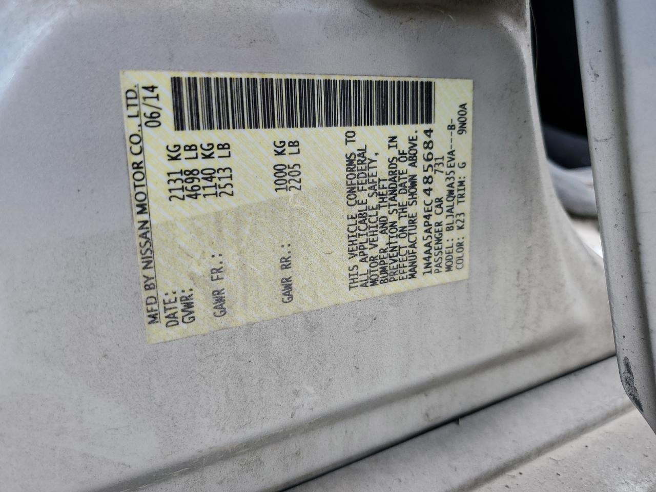 2014 NISSAN Maxima