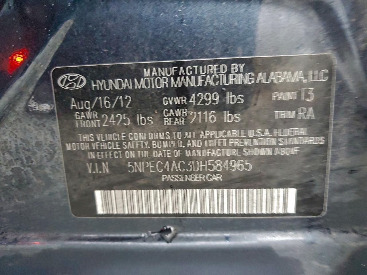 2013 HYUNDAI SONATA