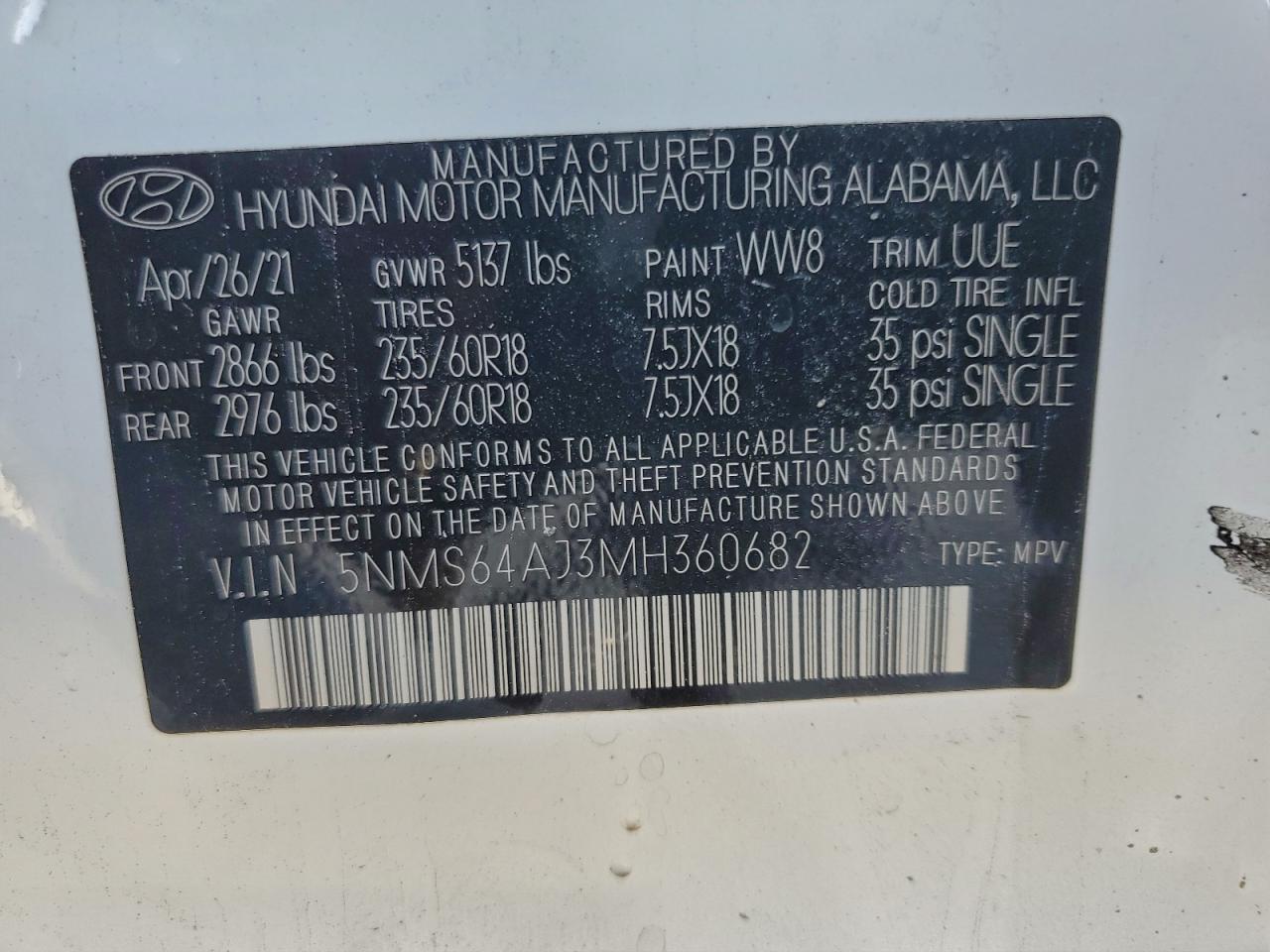 2021 HYUNDAI SANTA FE