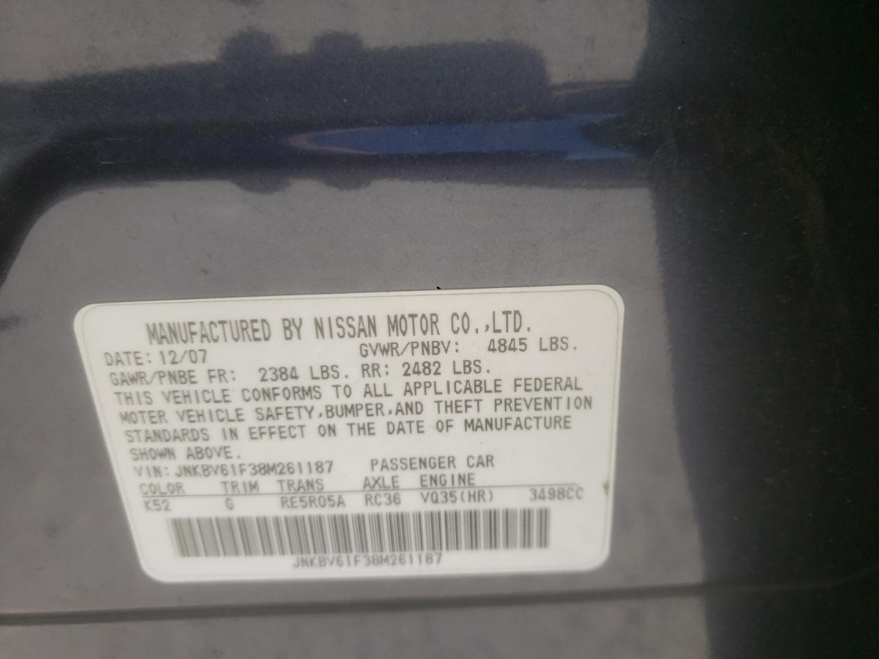 2008 INFINITI G35