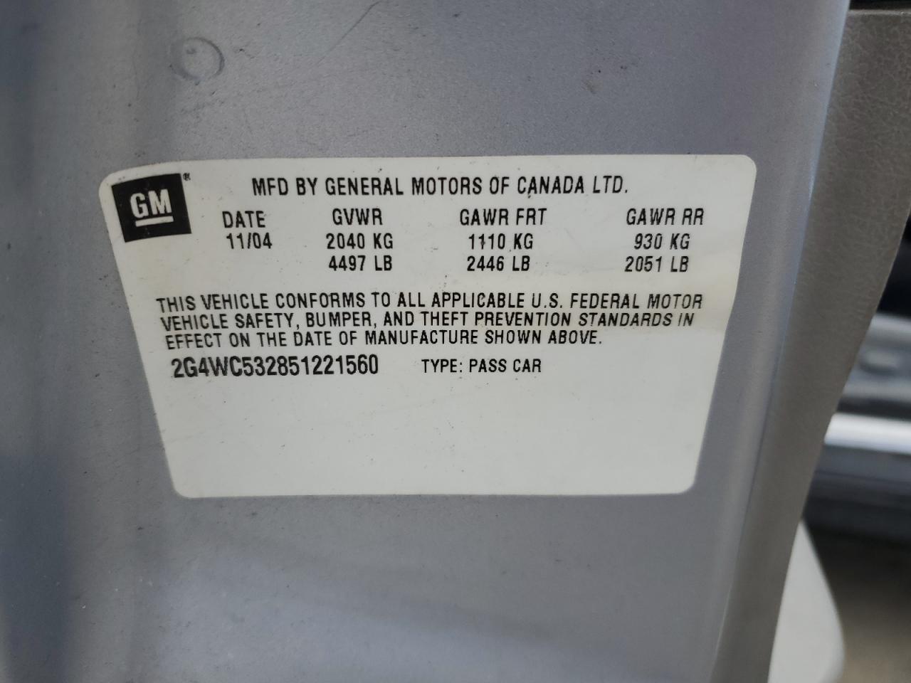 2005 BUICK LACROSSE