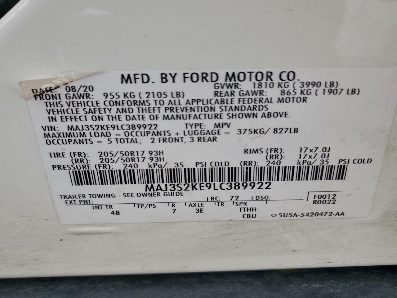 2020 FORD EcoSport