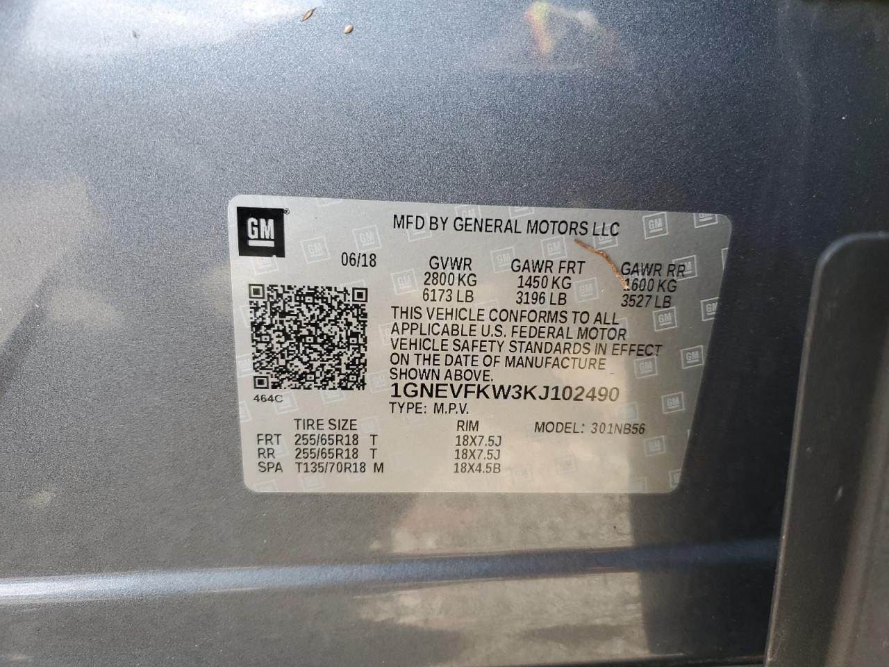 2019 CHEVROLET TRAVERSE