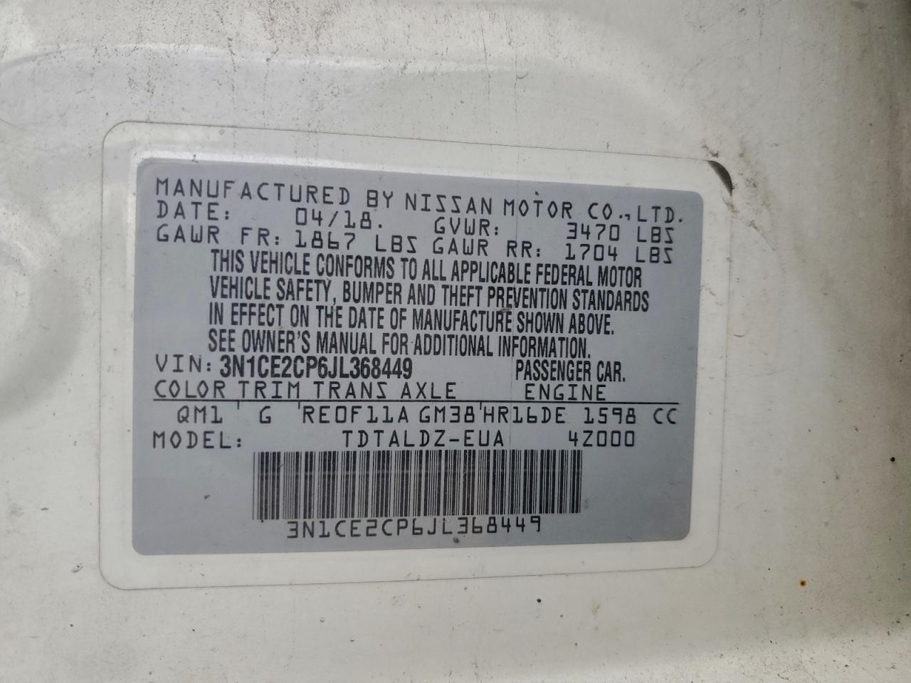 2018 NISSAN Versa Note