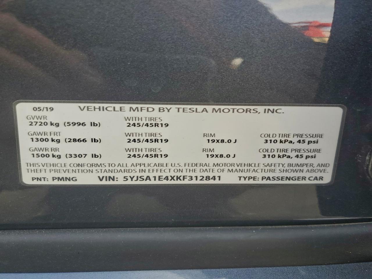 2019 TESLA MODEL S