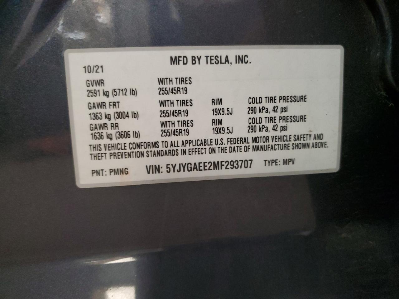 2021 TESLA MODEL Y