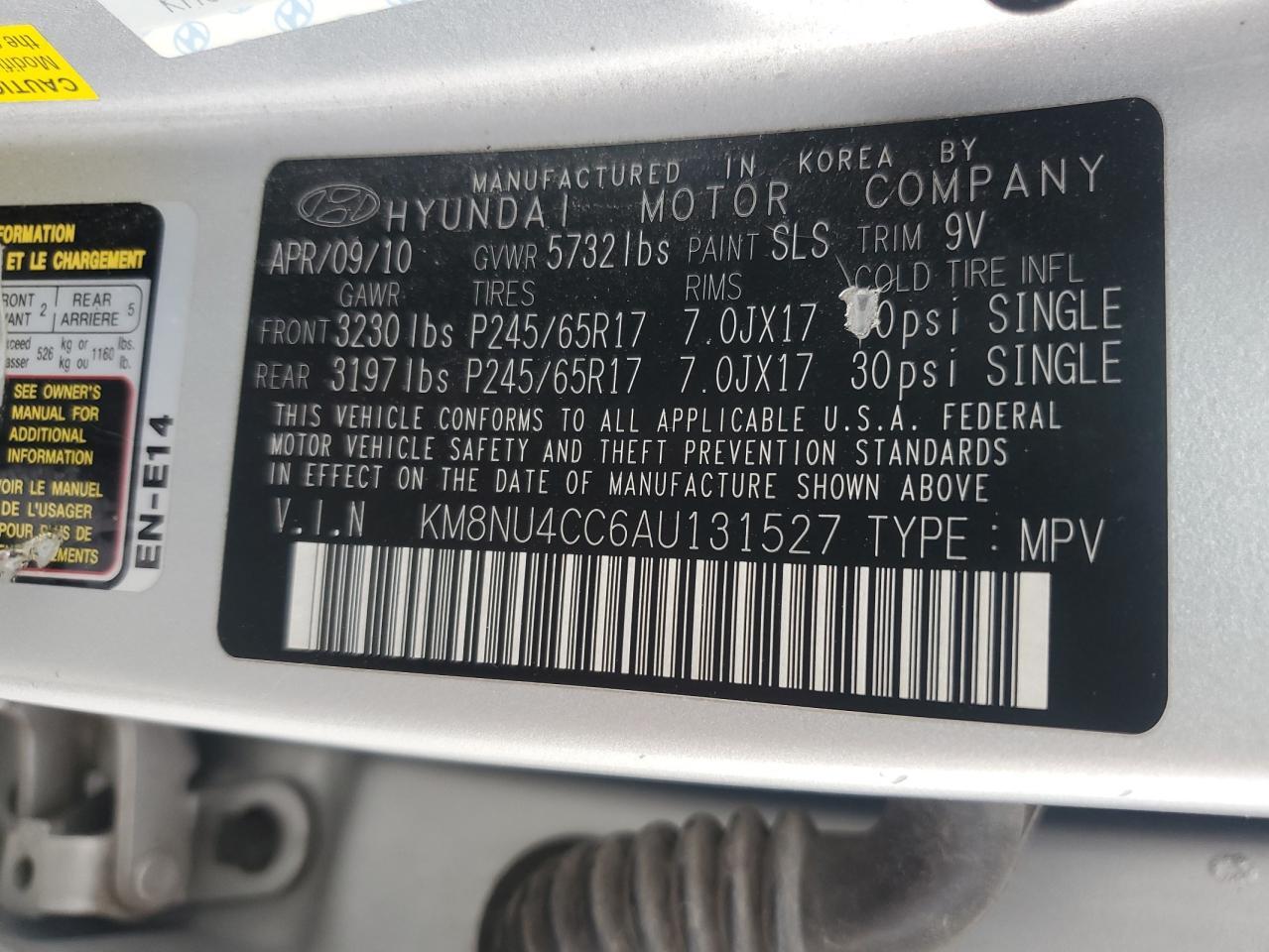 2010 HYUNDAI Veracruz